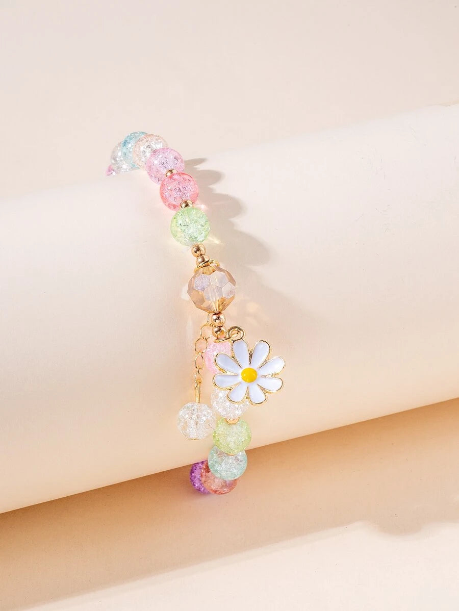 💯 ¡SOLO NUEVO!❕❗Brazalete de Cristal con Flor