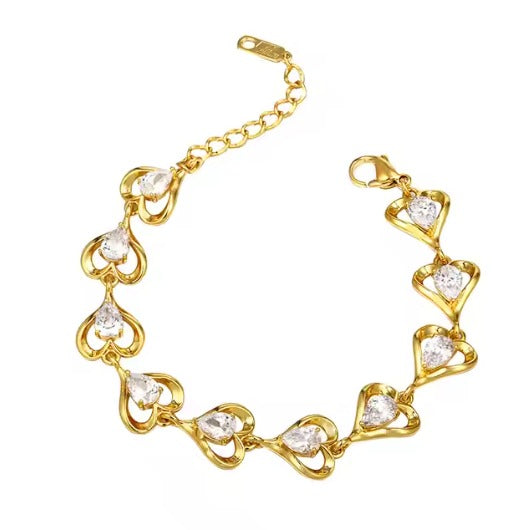 💯 ¡SOLO NUEVO!❕❗Brazalete De Corazones De Cristal