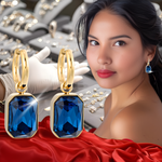 OFERTA LIMITADA! Pendientes Dorados con Cristal Azul