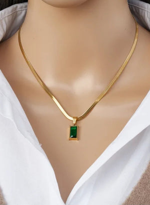 💯 ¡SOLO NUEVO!❕❗Collar De Oro Con Cristal Jade