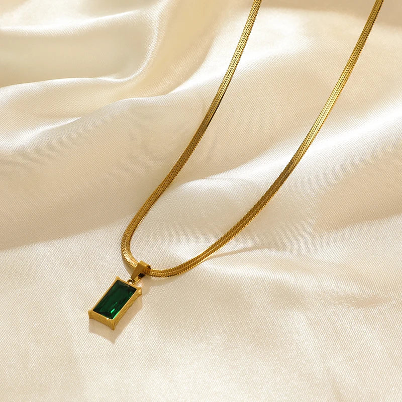 💯 ¡SOLO NUEVO!❕❗Collar De Oro Con Cristal Jade