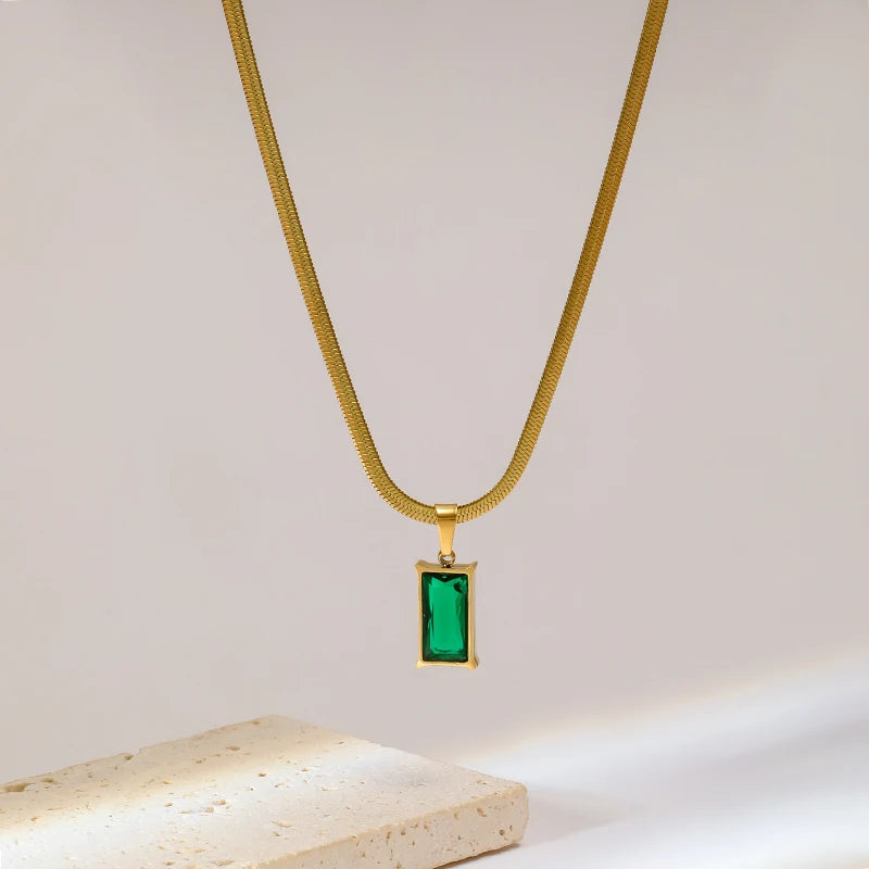 💯 ¡SOLO NUEVO!❕❗Collar De Oro Con Cristal Jade