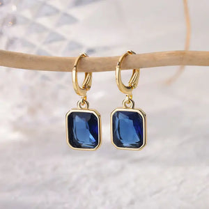 OFERTA LIMITADA! Pendientes Dorados con Cristal Azul