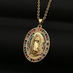 💯 ¡SOLO NUEVO!❕❗Collar Virgen Maria Banado En Oro